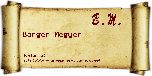 Barger Megyer névjegykártya